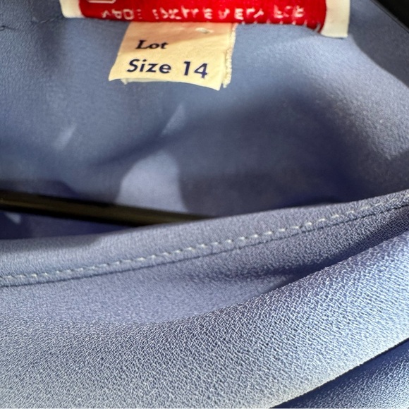 Johnny Appleseed's Sheer Scalloped Neckline Long Sleeve Periwinkle Dress Size 14 - Picture 7 of 9